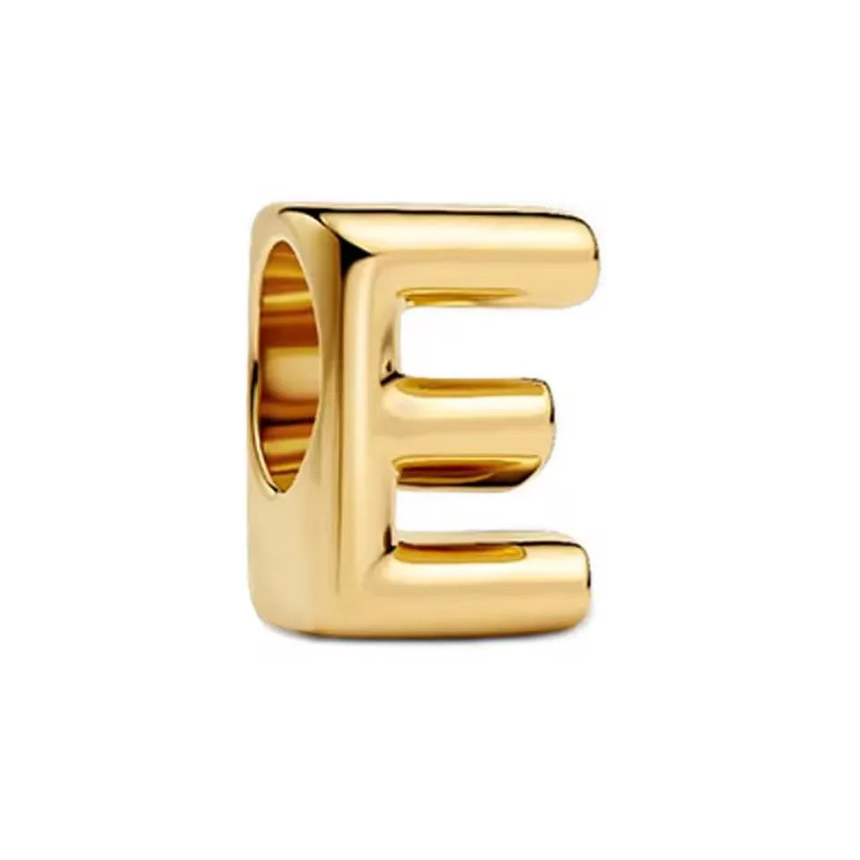 925 Sterling Silver 18K Gold Plated Name Letter Pendant Charm – DIY Women's Bracelet