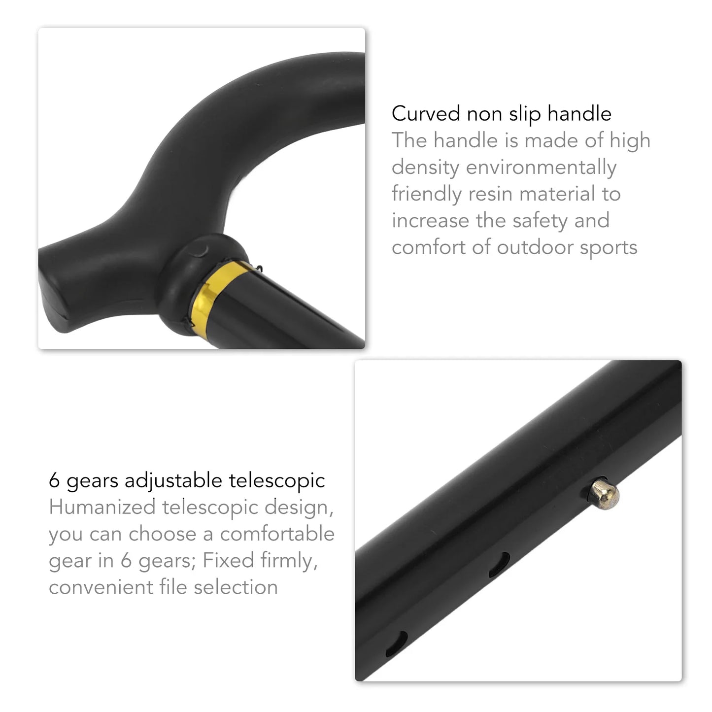Adjustable Folding Walking Cane for Elderly — Ergonomic Handle
