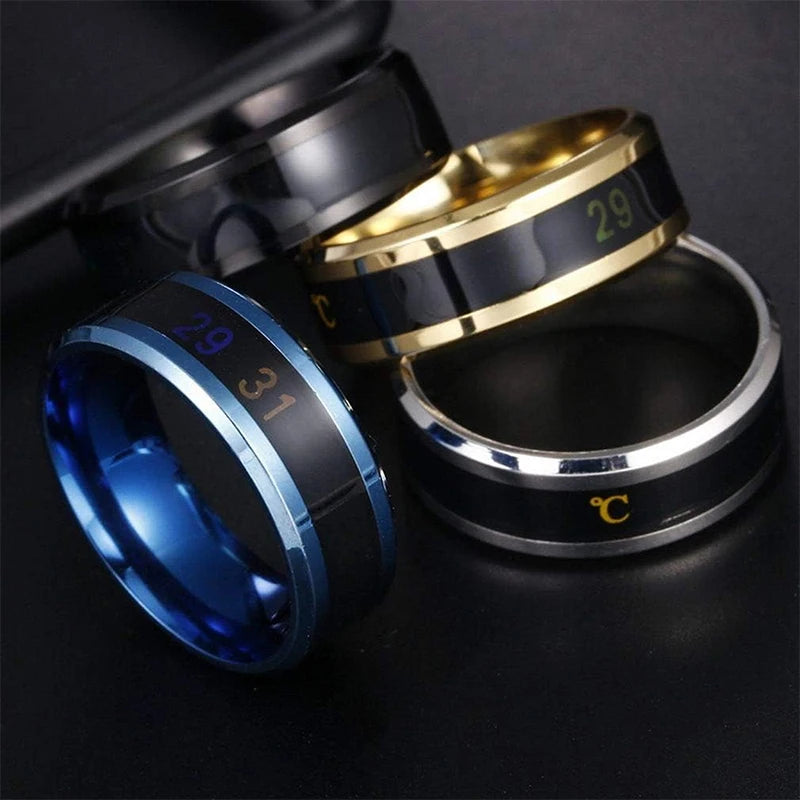 Smart Temperature Ring for Couples – Mood Sensitive Stainless Steel, Gift for Her & Him