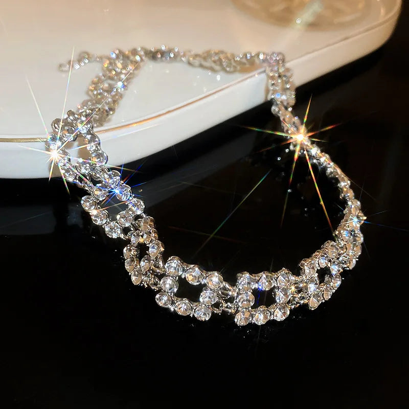 Luxury Multilayer Crystal Rhinestone Choker Necklace