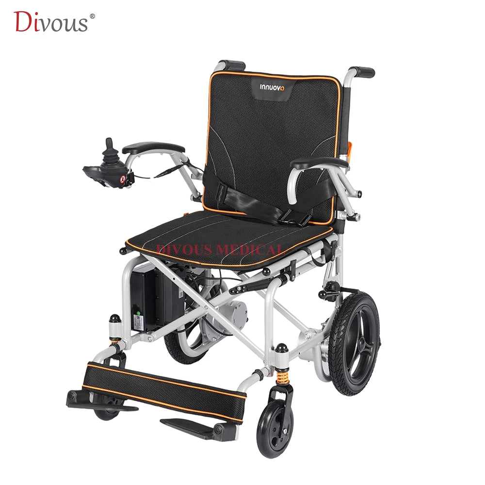 120kg Load-bearing Aluminum Alloy Foldable Electric Wheelchair Lightweight Travel for the Disabled
