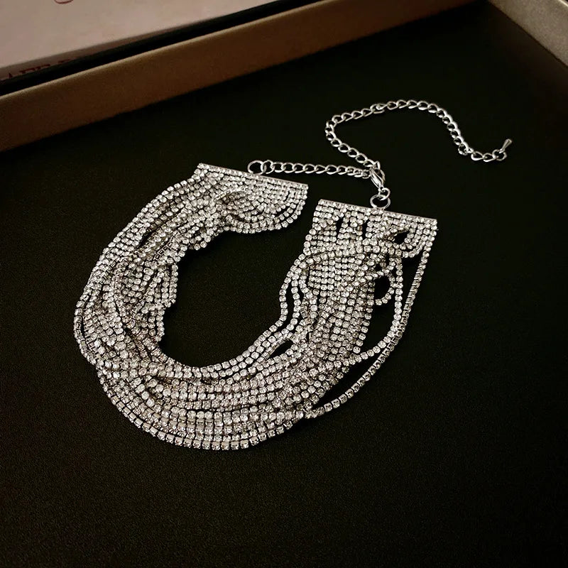 Luxury Multilayer Crystal Rhinestone Choker Necklace