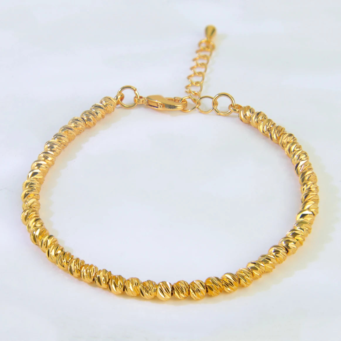21K Gold Plated Multi-Layer Bead Bangle Set for Women – Dubai Style