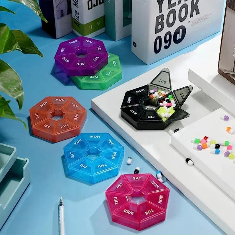 7-Day Pill Organizer Box – Weekly Tablet Holder for Travel & Daily Use