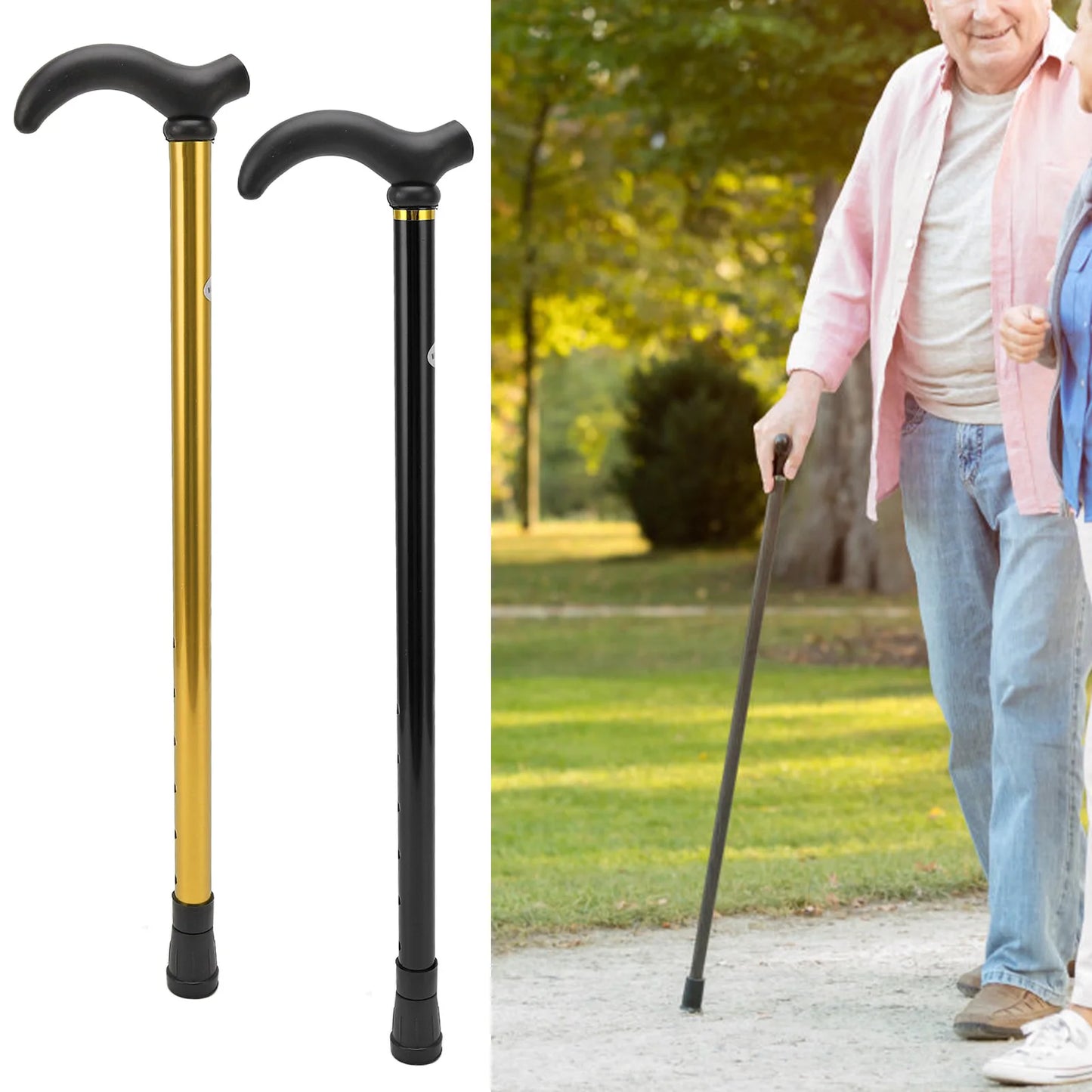 Adjustable Folding Walking Cane for Elderly — Ergonomic Handle