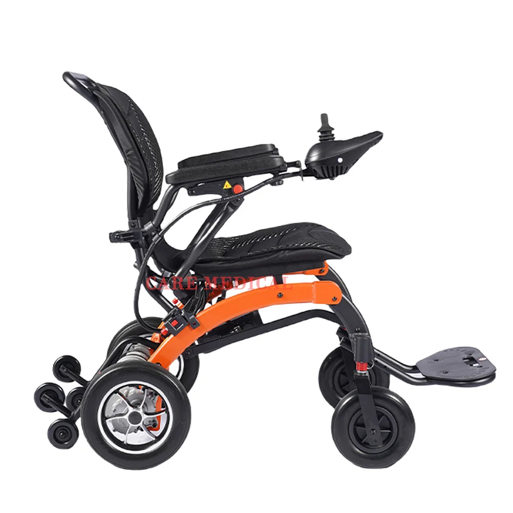 Foldable Aluminum Alloy Electric Wheelchair Long Battery Lightweight Smart for Elderly and Disabled