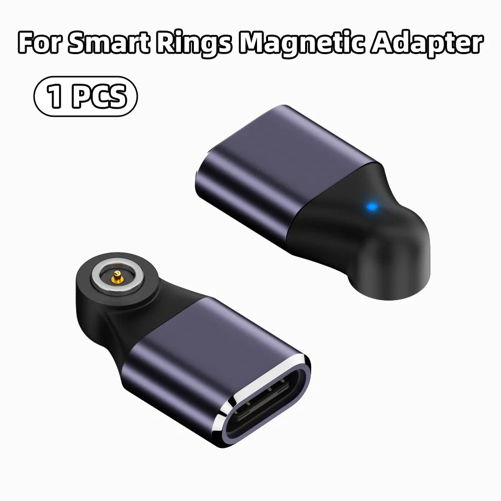 Magnetic Type-C Smart Ring Charging Adapter – USB-C Flat Round Connector