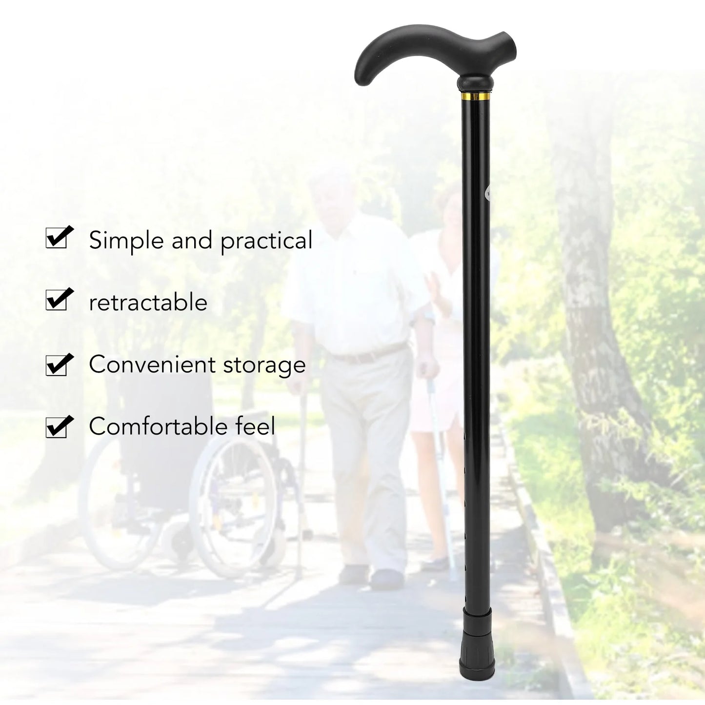 Adjustable Folding Walking Cane for Elderly — Ergonomic Handle