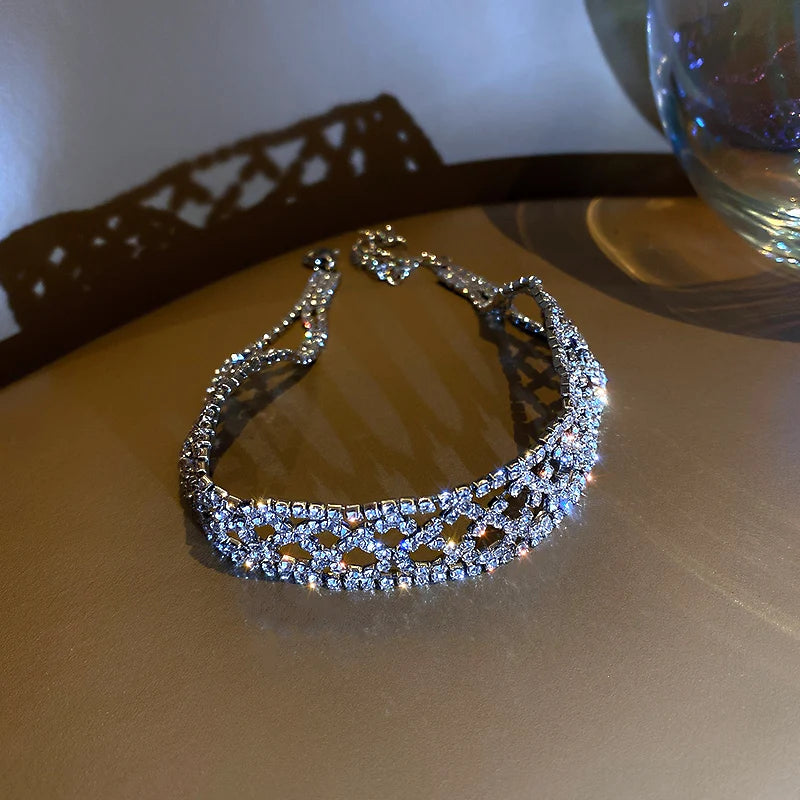 Luxury Multilayer Crystal Rhinestone Choker Necklace