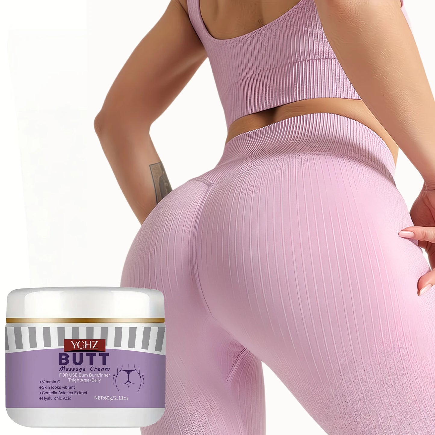 Butt Cream, Containing Vitamin E - Instant Butt-Lifting and Firming Massage Gel, Moisturizing and Plumping Cream, Specially Designed for Butt Shaping and Care - 60g