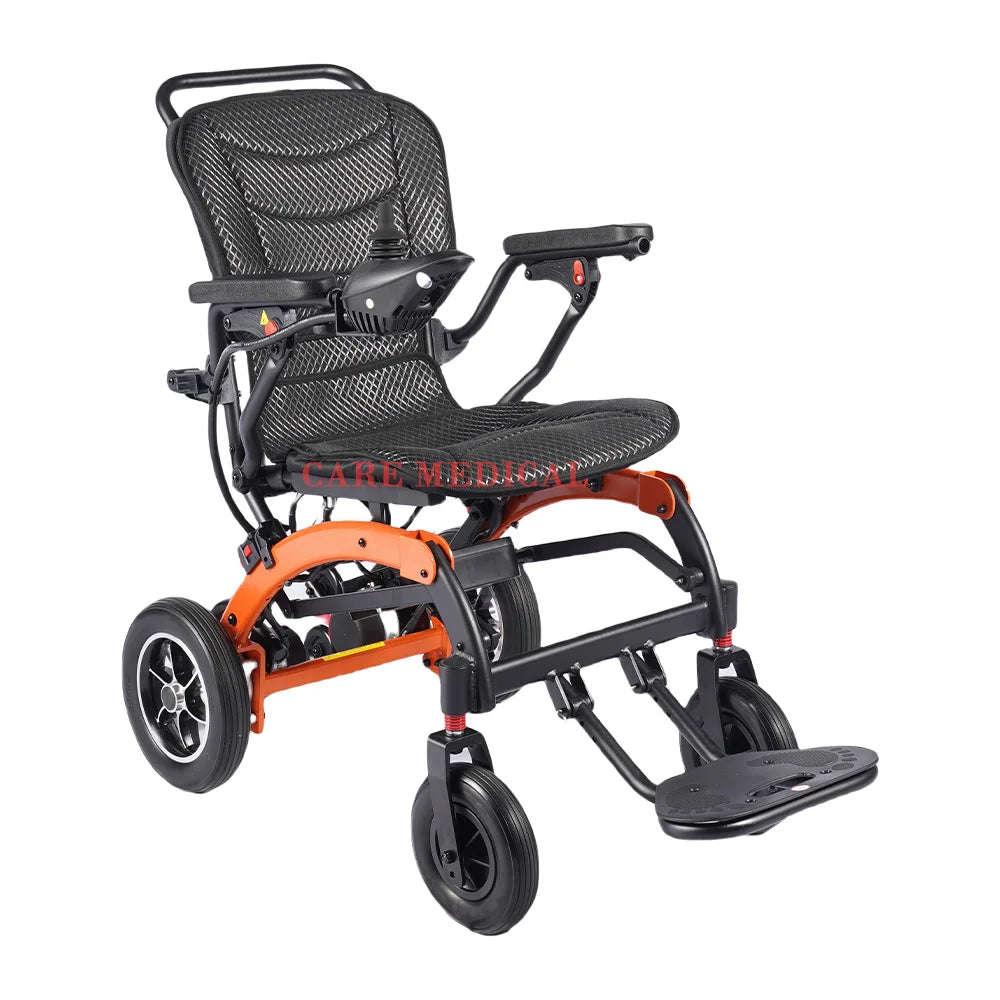 Foldable Aluminum Alloy Electric Wheelchair Long Battery Lightweight Smart for Elderly and Disabled