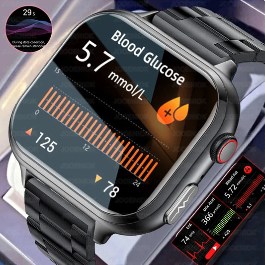 Medical Grade ECG Smart Watch – Blood Sugar & BMI Monitor