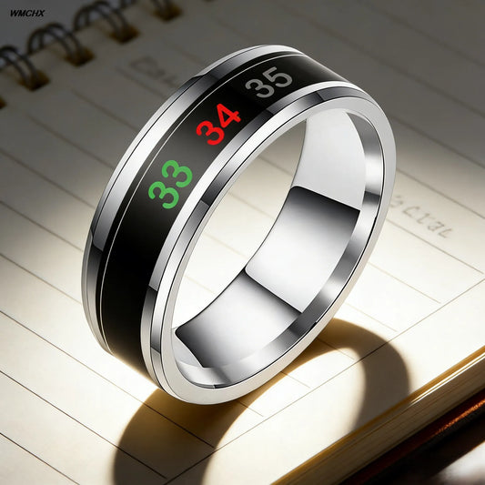 Smart Couples Mood Ring – Temperature Sensitive Stainless Steel, Waterproof Jewelry