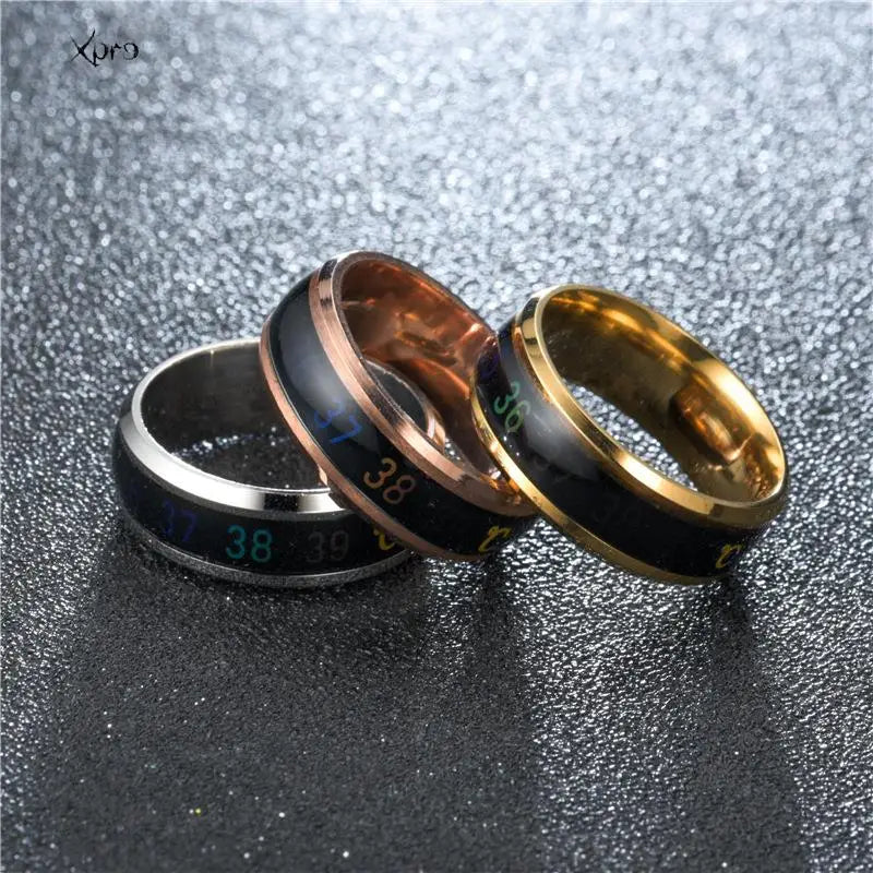 Smart Couples Mood Ring – Temperature Color Change, Stainless Steel, Classic Style
