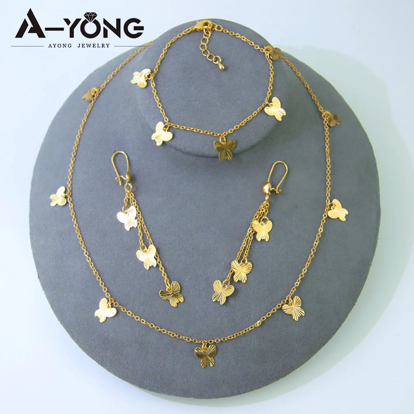 21K Gold Plated Flower Bead Necklace & Earring Set – Dubai Bridal Jewelry