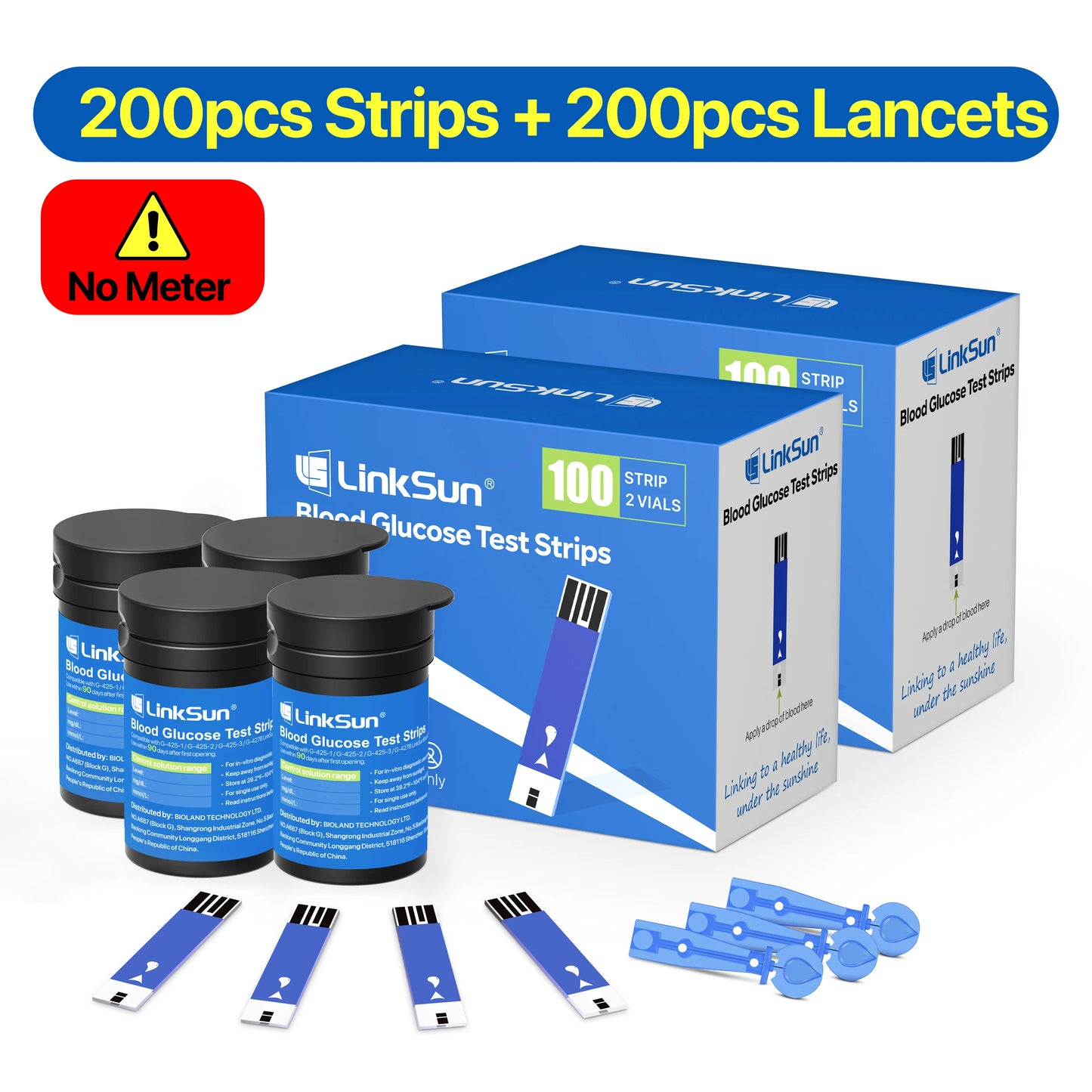Blood Glucose Monitor Kit – 50 Test Strips & Lancets Included