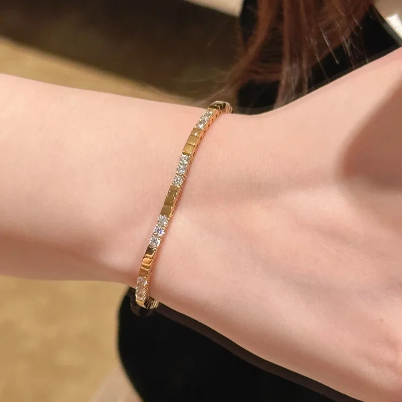 Diamond Studded Square Glossy Bracelet for Women