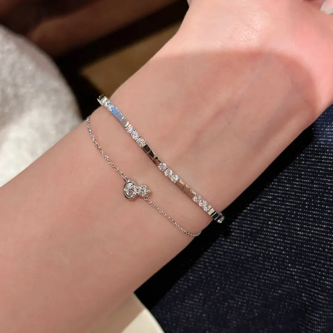 Diamond Studded Square Glossy Bracelet for Women