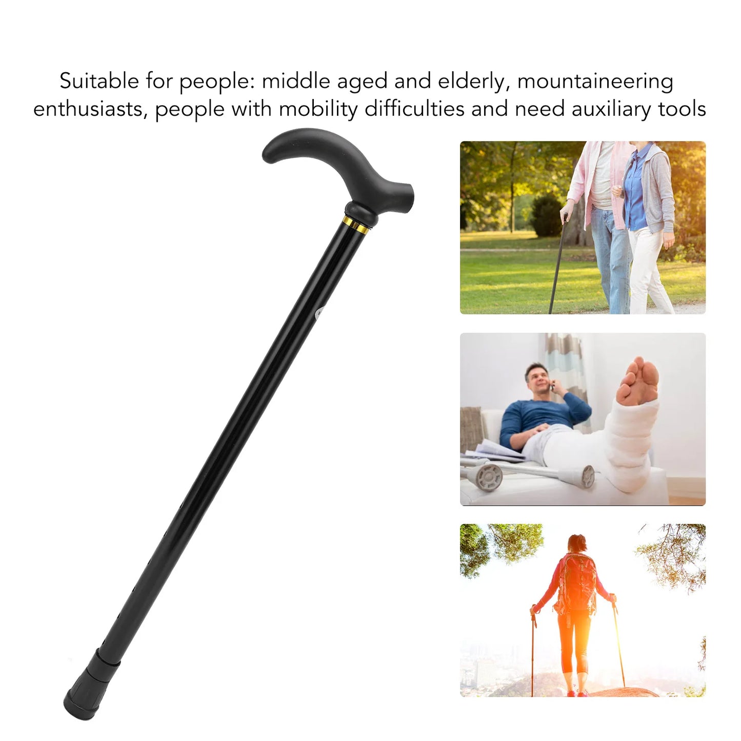 Adjustable Folding Walking Cane for Elderly — Ergonomic Handle