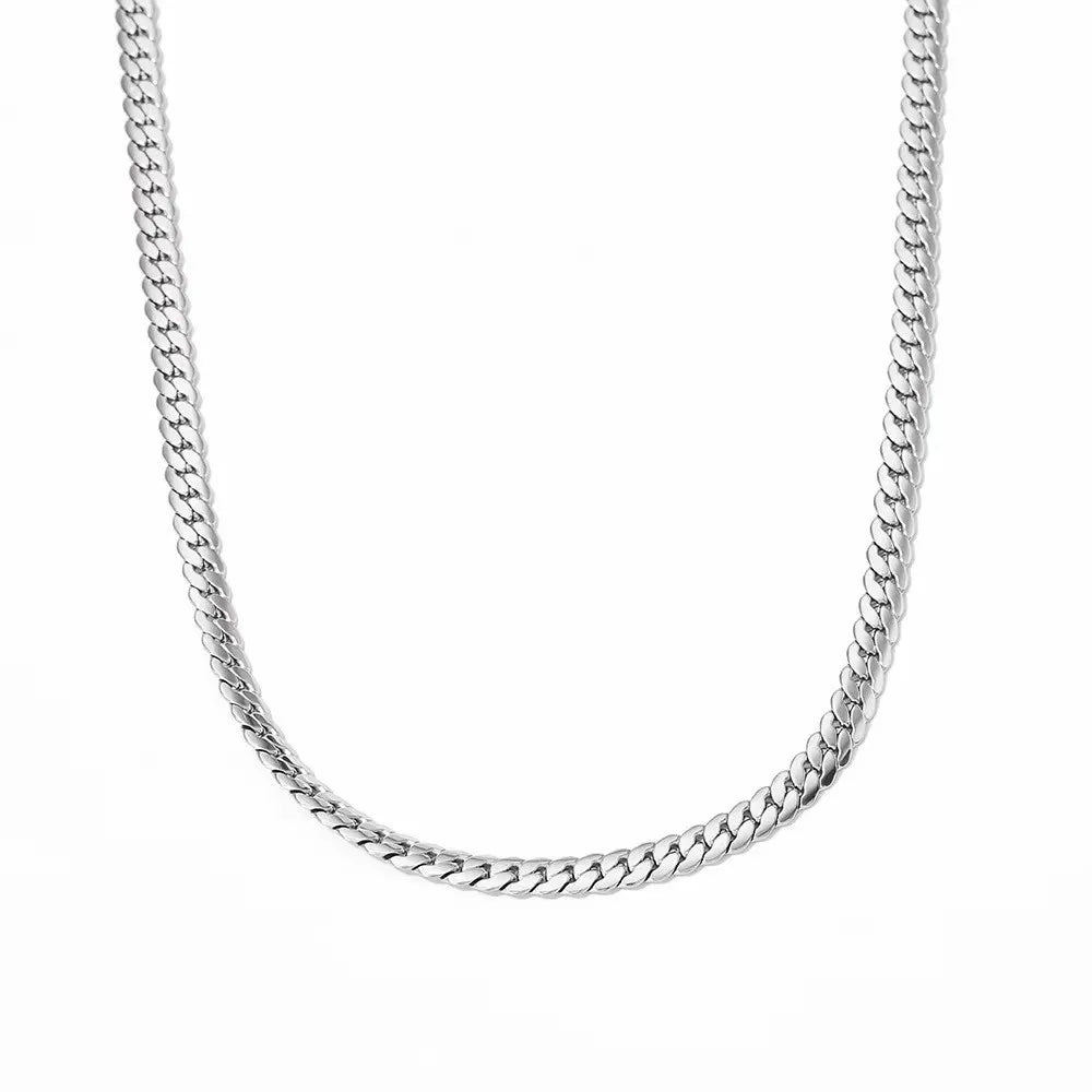 925 Sterling Silver 18K Gold Plated 5mm Sideways Chain Necklace – 20-60cm Unisex