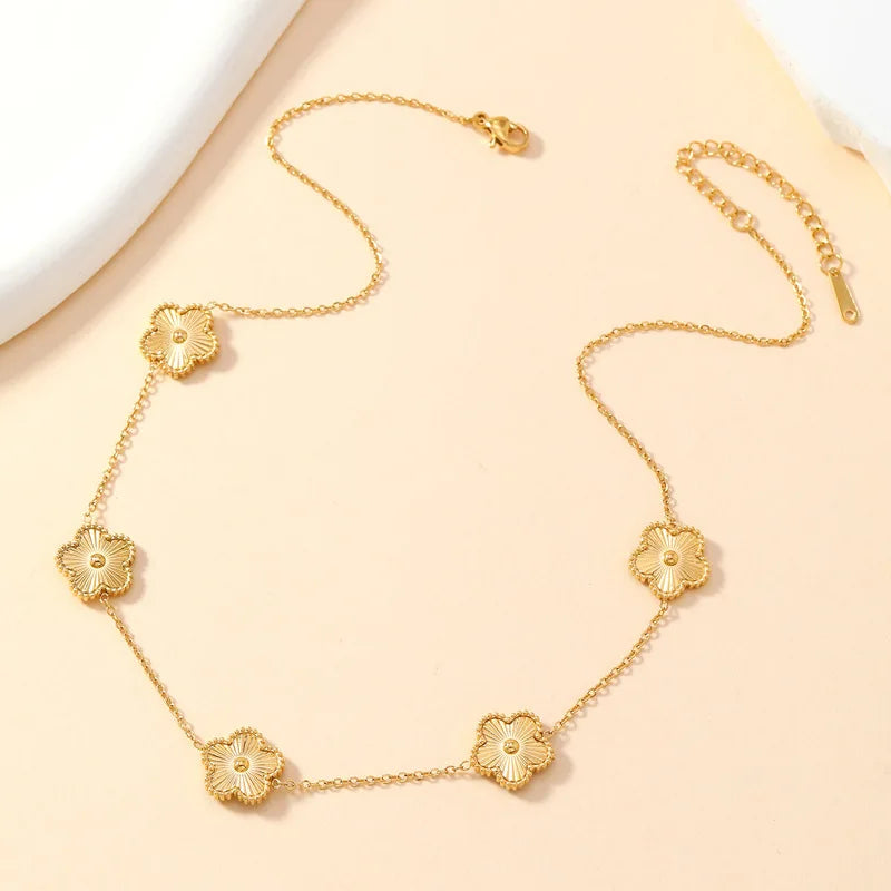 18K Gold Plated Double Sided Chain Necklace for Women