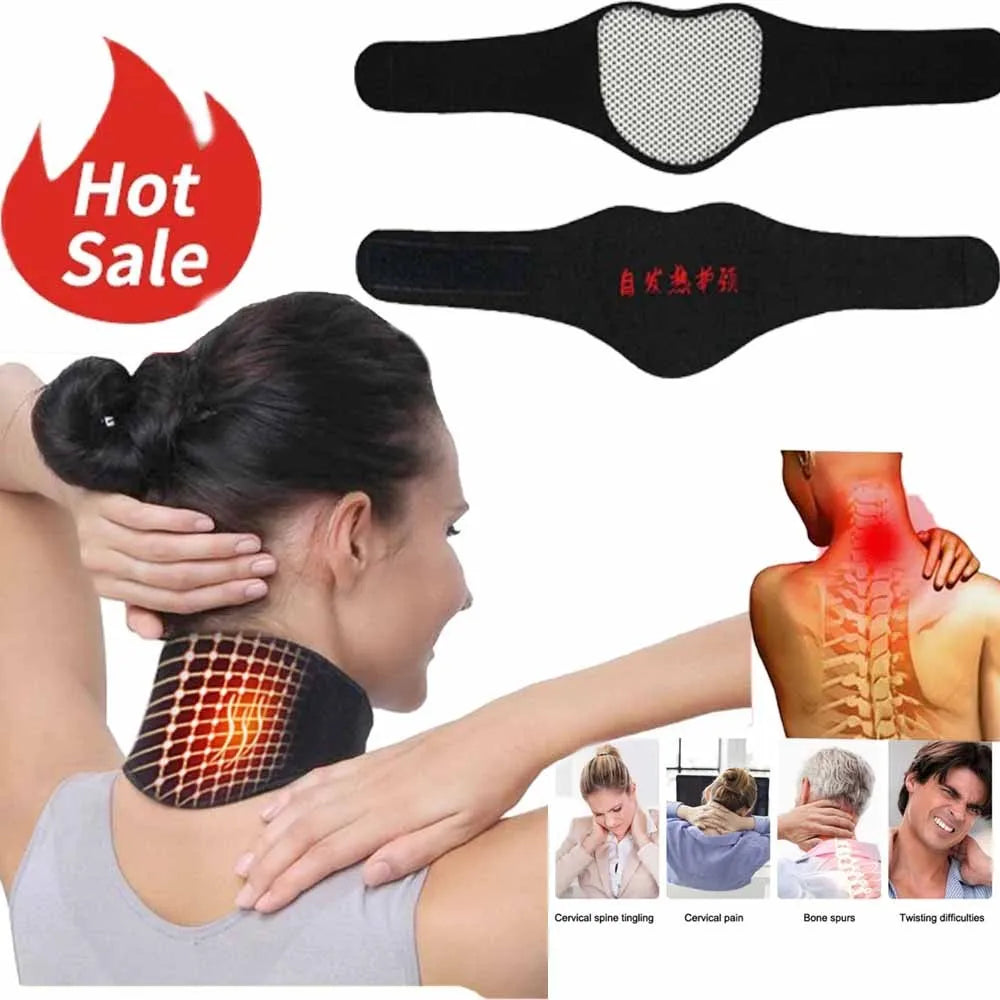 Self-Heating Tourmaline Neck Support Belt – Magnetic Therapy & Pain Relief