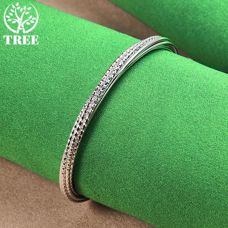 18K Gold Plated Twisted Grainy Opening Bangle Bracelet for Women – Wedding Fashion Jewelry