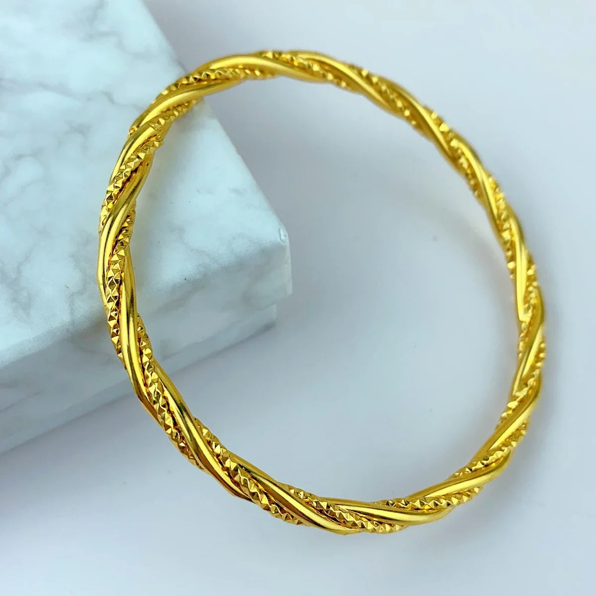 24K Gold Plated Luxury Designer Bangle for Women – Dubai African Style
