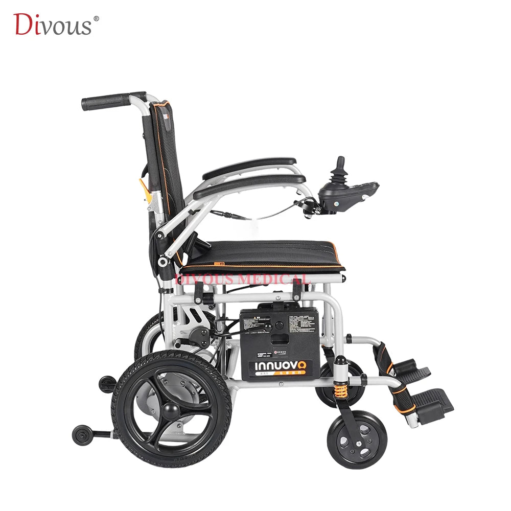120kg Load-bearing Aluminum Alloy Foldable Electric Wheelchair Lightweight Travel for the Disabled