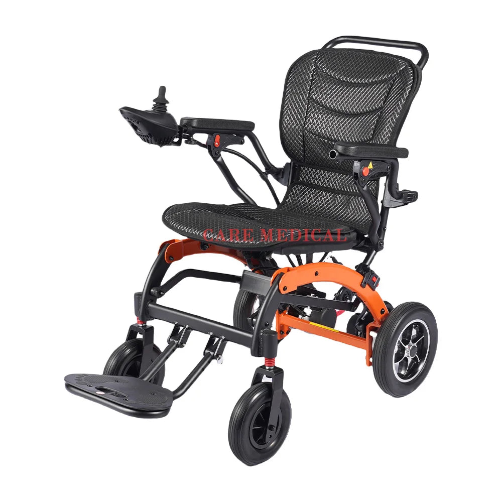 Foldable Aluminum Alloy Electric Wheelchair Long Battery Lightweight Smart for Elderly and Disabled