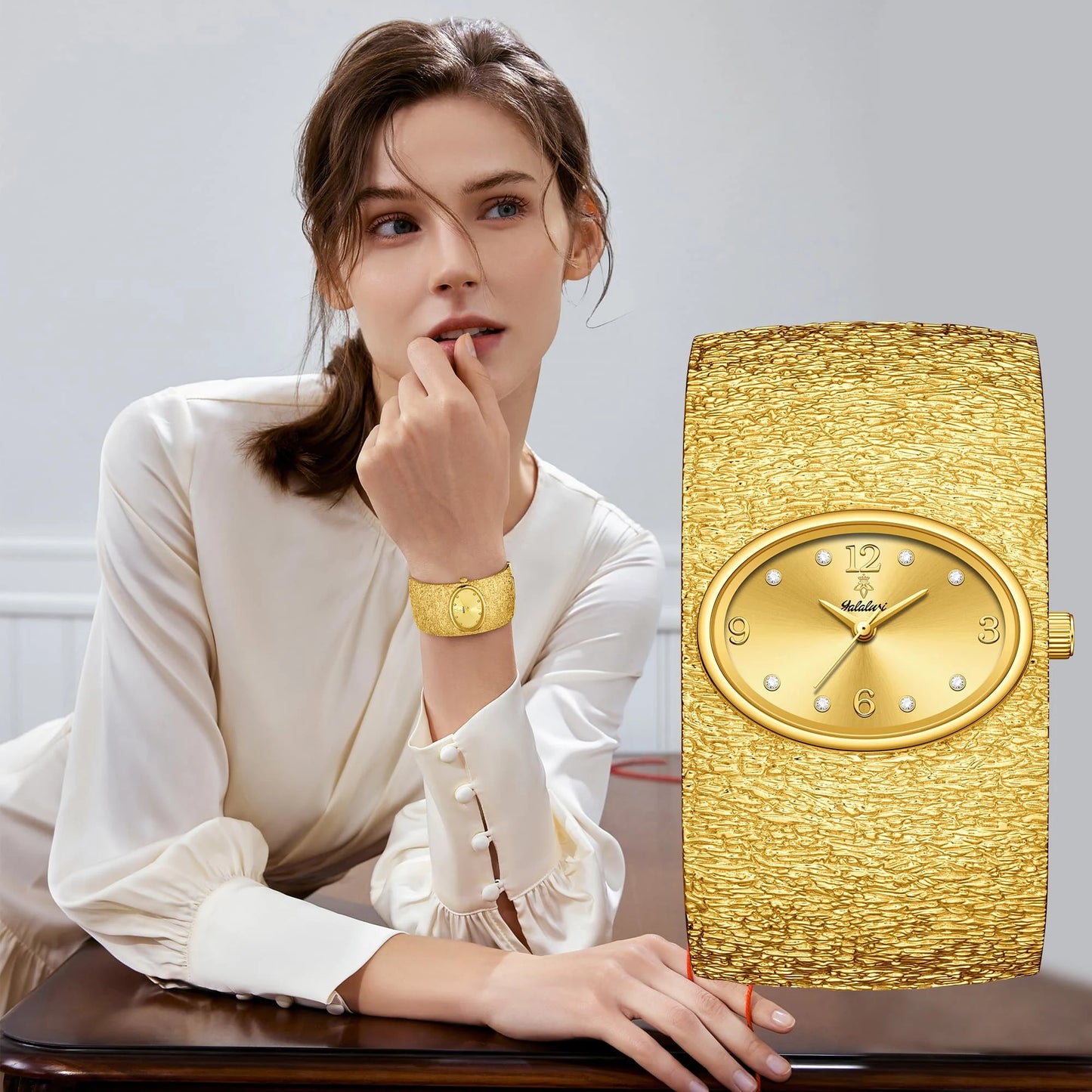 Luxury Gold Bracelet & Watch Set for Women
