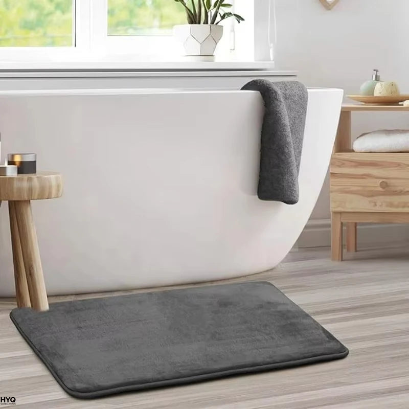 Super Absorbent Bath Mat – Non-Slip Coral Velvet Floor Mat