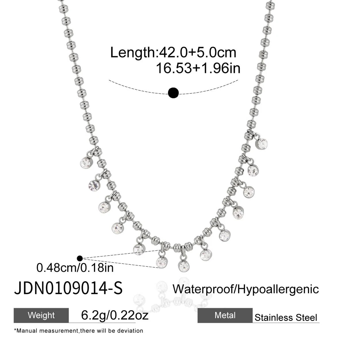 Zora 18K Gold PVD Geometric Zircon Waterproof Necklace