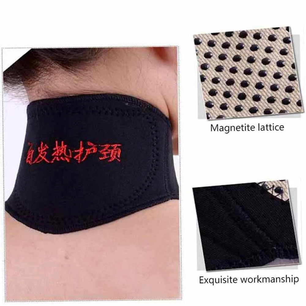 Self-Heating Tourmaline Neck Support Belt – Magnetic Therapy & Pain Relief