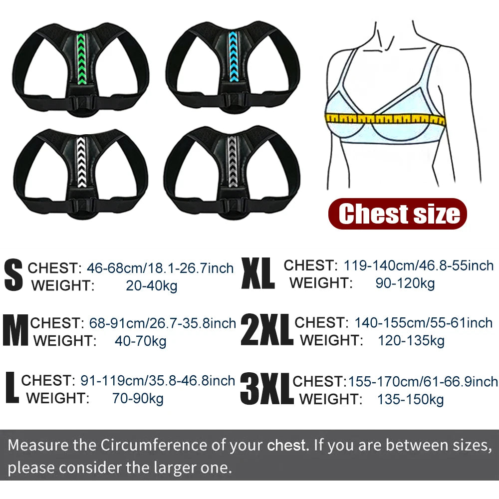 Posture Corrector Belt – Adjustable Back & Shoulder Support Brace for Men & Women