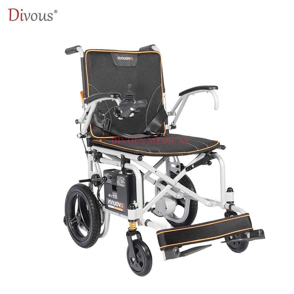 120kg Load-bearing Aluminum Alloy Foldable Electric Wheelchair Lightweight Travel for the Disabled