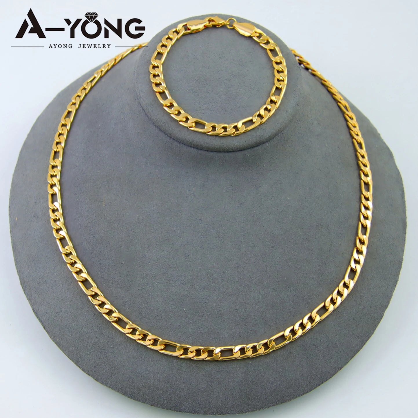 21K Gold Plated Cuban Chain Necklace & Bracelet Set – Dubai Style