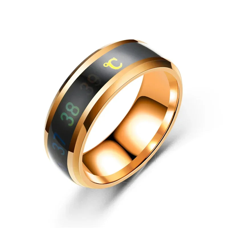 Smart Temperature Ring for Couples – Mood Sensitive Stainless Steel, Gift for Her & Him