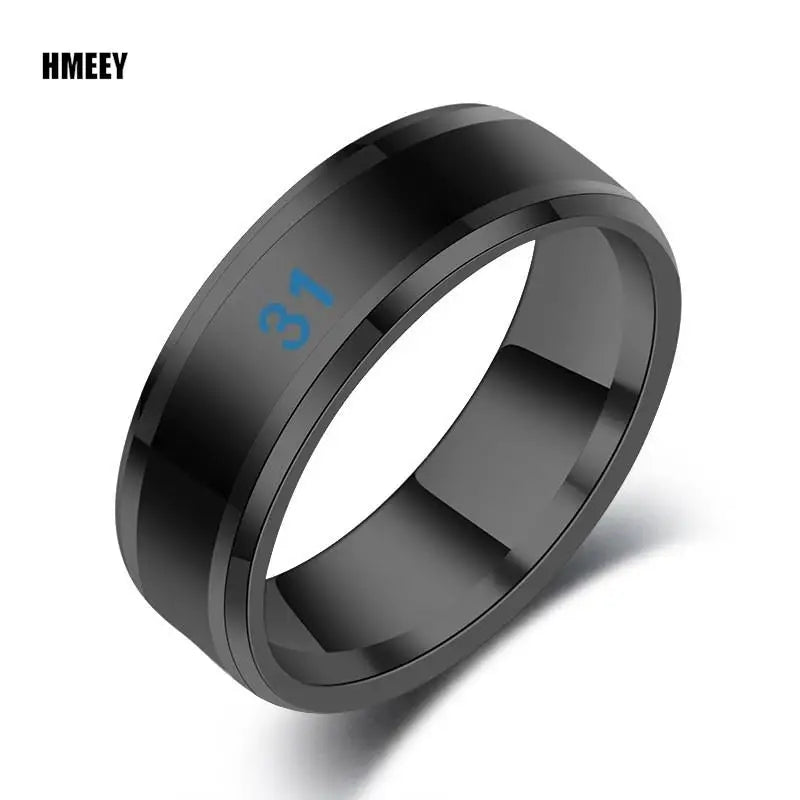 HMEEY Smart Couples Ring – Body Temperature Color Change, Waterproof Stainless Steel