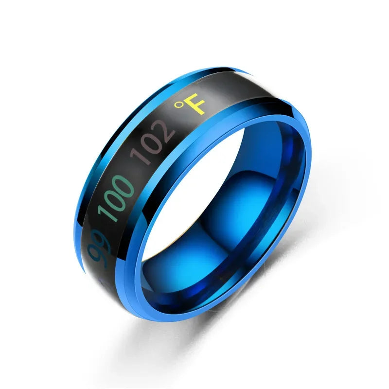 Smart Temperature Ring for Couples – Mood Sensitive Stainless Steel, Gift for Her & Him