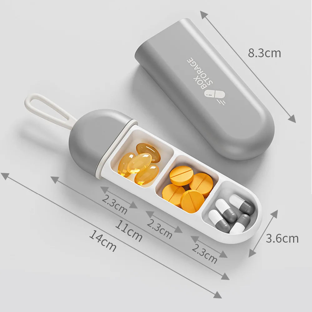 Portable Pill Organizer Case – Travel Medicine Box with Multiple Compartments