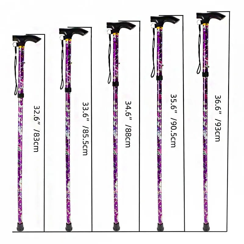 Foldable Walking Stick for Women — Lightweight Floral Design