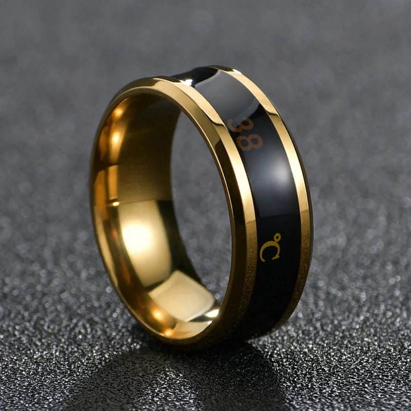 Smart Couples Ring – Body Temperature Color Change, Stainless Steel, Waterproof