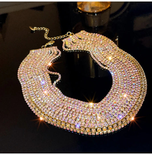 Luxury Multilayer Crystal Rhinestone Choker Necklace