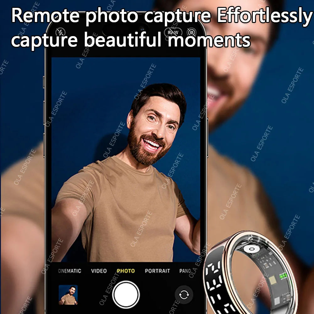 Smart Ring with HD Screen – Heart Rate Monitor, 5ATM Waterproof, TikTok Control
