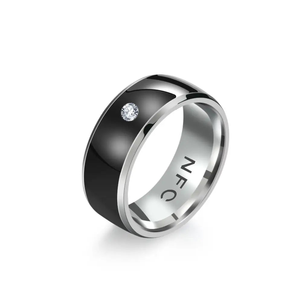 NFC Smart Ring for Women – Rhinestone Fashion Ring, Waterproof, Android Compatible