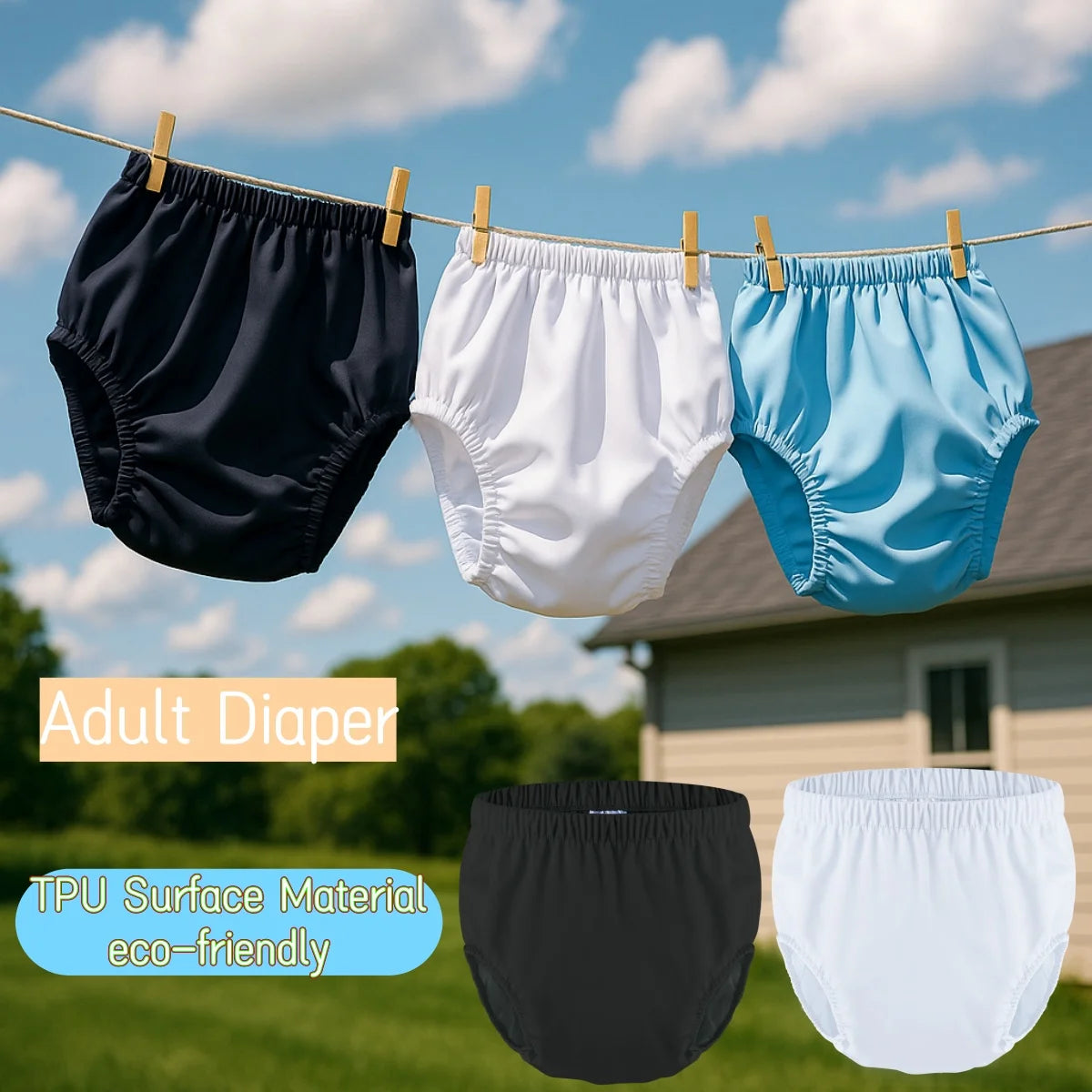 Waterproof Adult Diaper Cover — Washable & Reusable