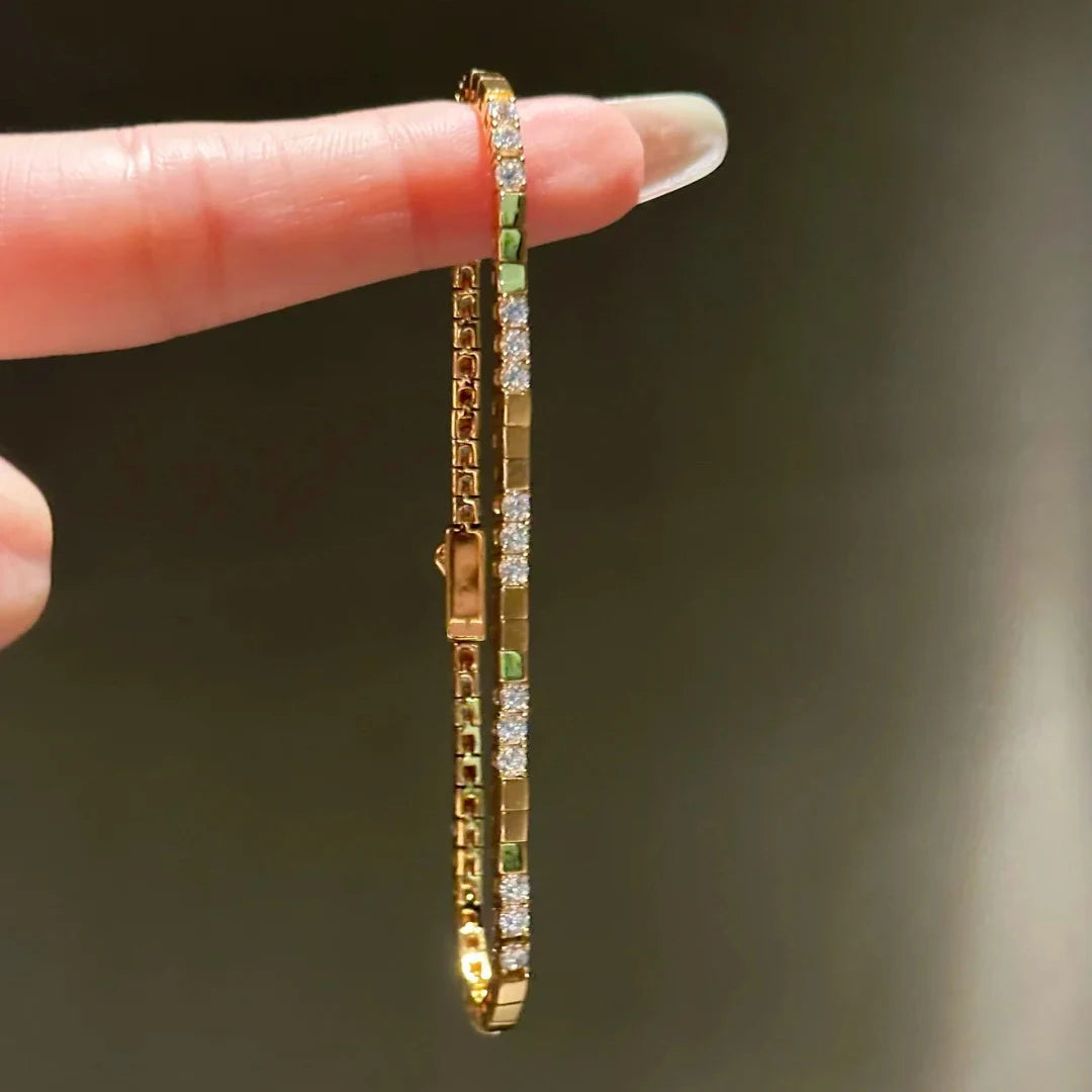 Diamond Studded Square Glossy Bracelet for Women