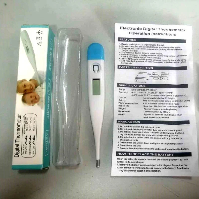 Digital Body Thermometer — Oral & Armpit with Fever Alert