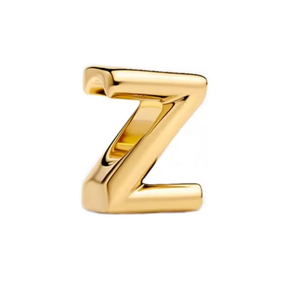 925 Sterling Silver 18K Gold Plated Name Letter Pendant Charm – DIY Women's Bracelet